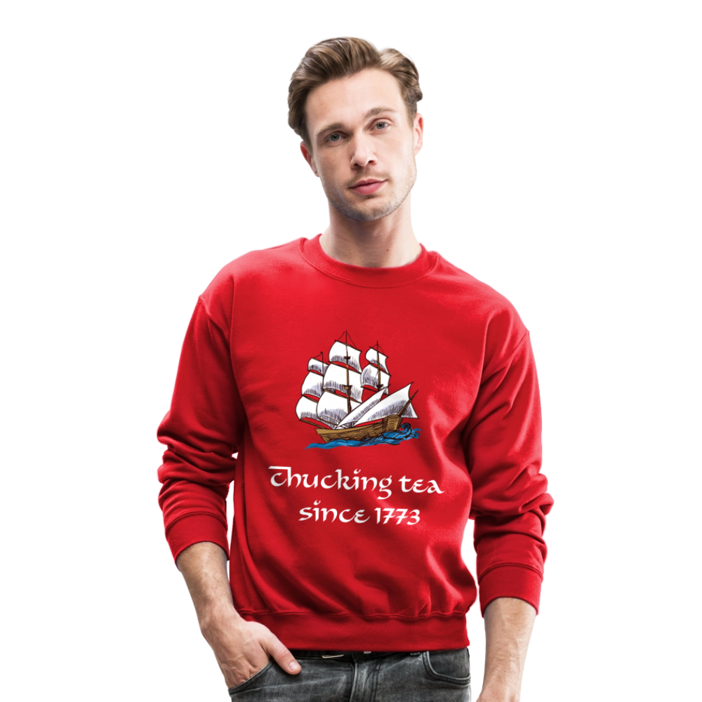 Chucking Tea Crewneck Sweatshirt - red