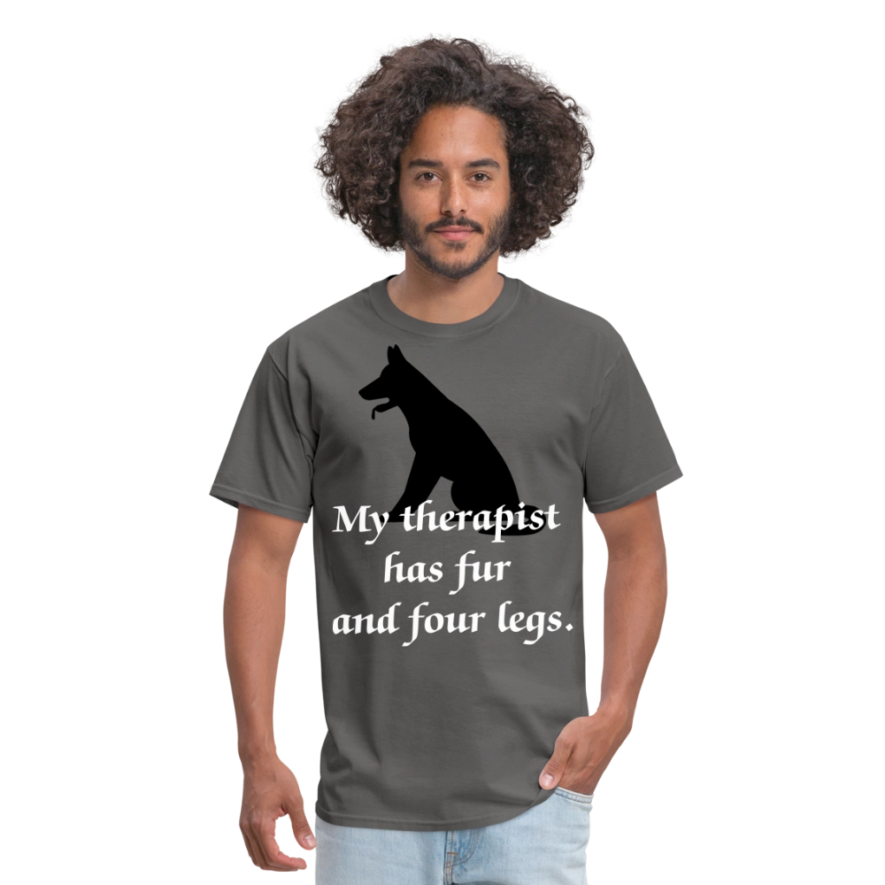 My Therapist Has Fur Dog Unisex Classic T-Shirt - charcoal