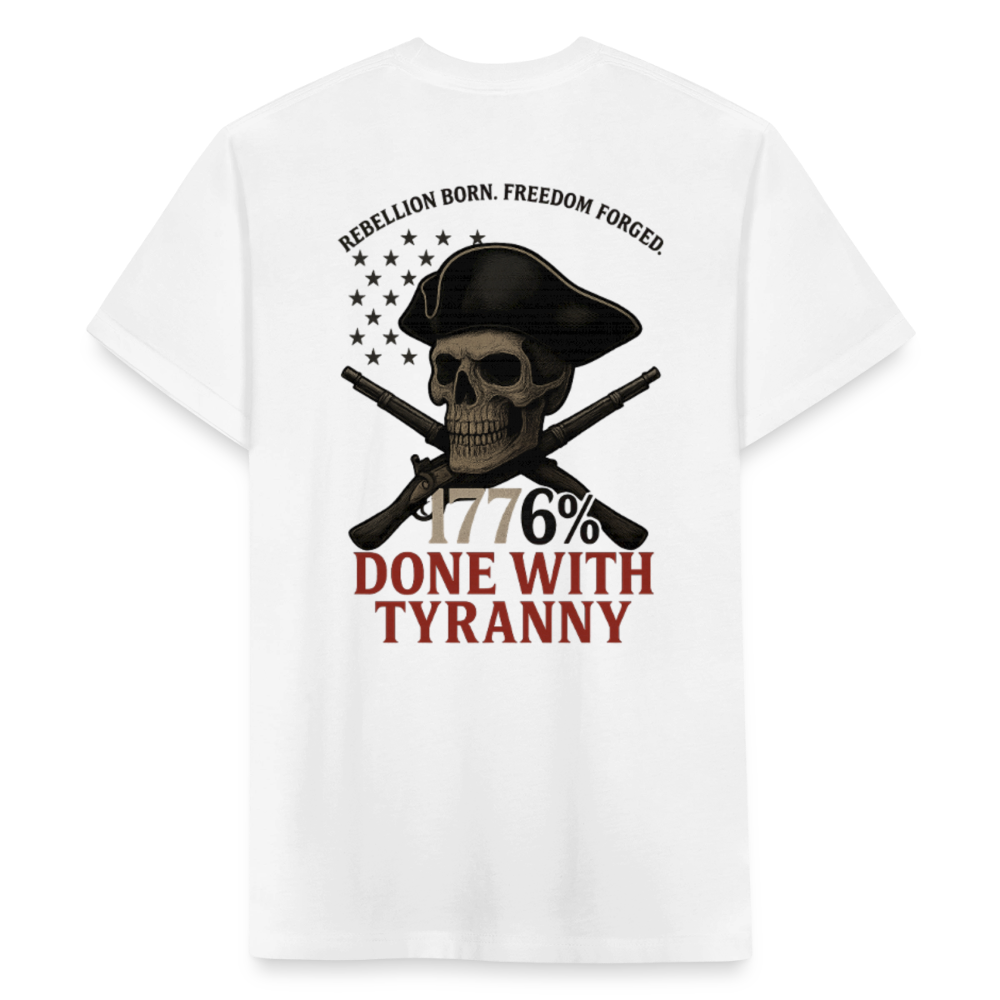 No Chains Just Liberty Fitted Cotton/Poly T-Shirt by Next Level - white