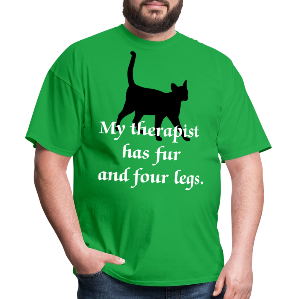 My Therapist Has Four Legs Cat Unisex Classic T-Shirt - bright green