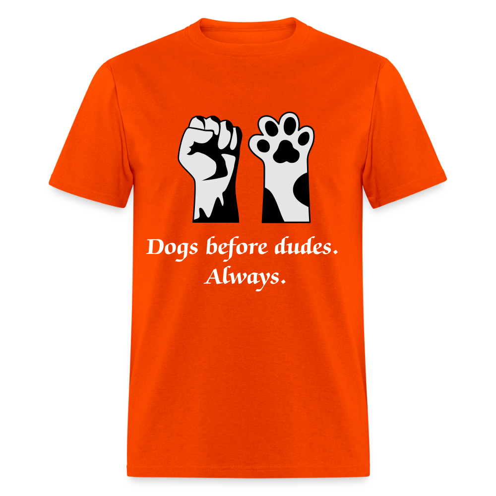 Dogs Before Dudes Unisex Classic T-Shirt - orange