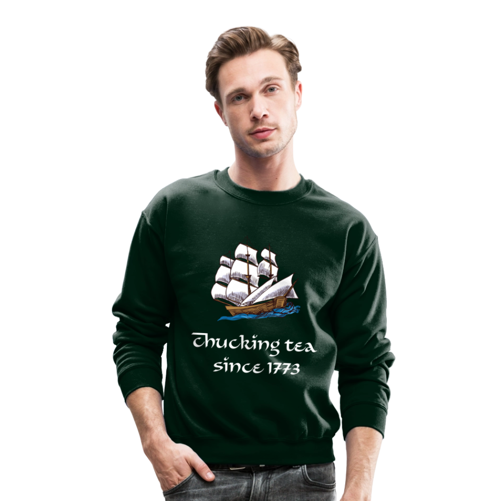 Chucking Tea Crewneck Sweatshirt - forest green