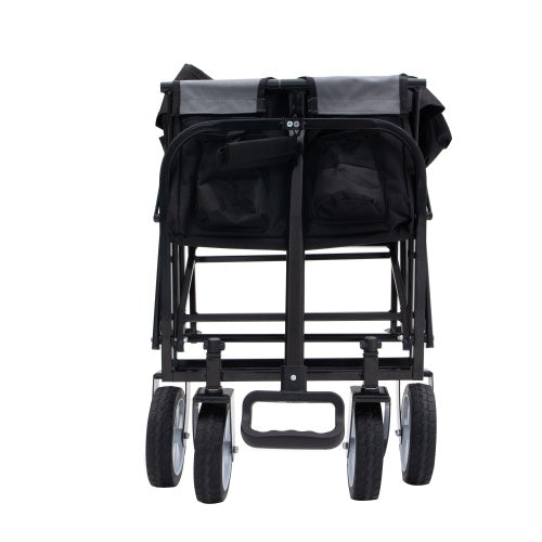 Minimeetall Strap Collapsible Foldable Wagon Cart With Strapping System, Beach Wagon , Utility Cart , Utility Wagon Grocery Cart For Camping Shopping Sports Gardeing Fishing Supports 225lbs