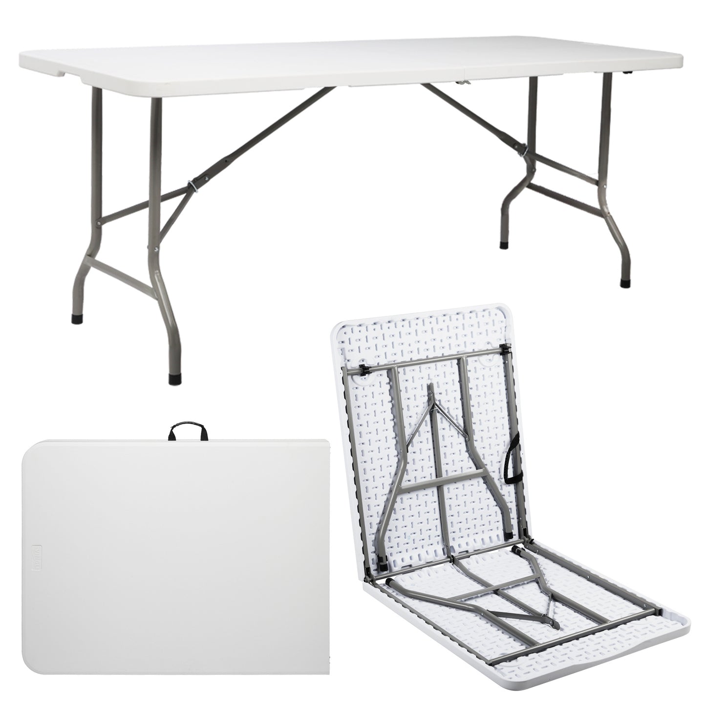 Lightweight Plastic Folding Rectangular Table For Outdoor Lounging