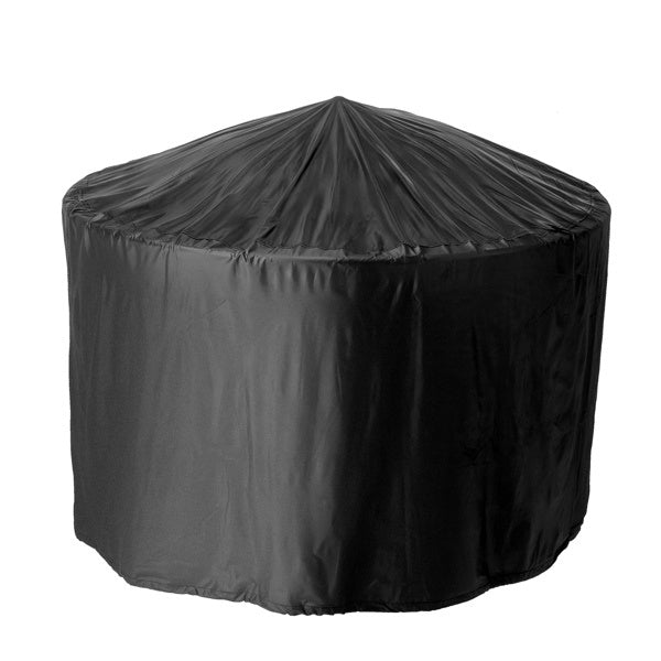 32in Round Shape With Lifting Ring, Mesh Lid, Diamond Holes, Wood-burning Brazier, Wrought Iron, Black