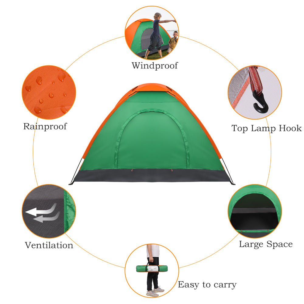 Double Layered Orange Green Tent