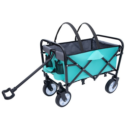 Minimeetall Strap Collapsible Foldable Wagon Cart With Strapping System, Beach Wagon , Utility Cart , Utility Wagon Grocery Cart For Camping Shopping Sports Gardeing Fishing Supports 225lbs