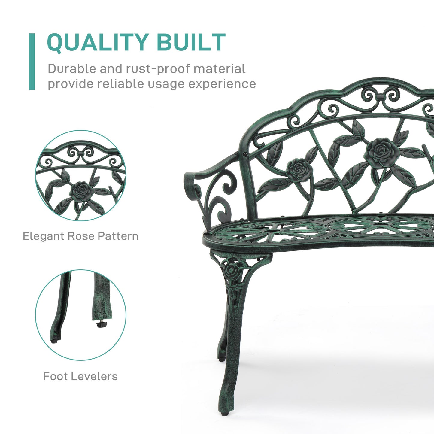 38.5in, Rose Shape,Courtyard Benches