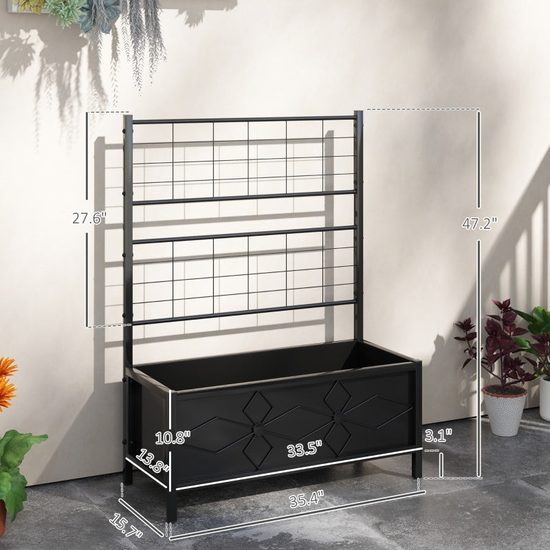 Outdoor Planter Box Galvanized Raised Garden Bed