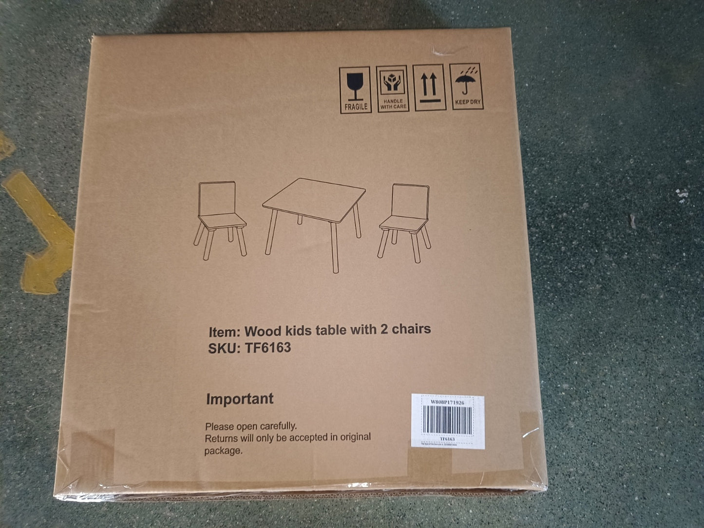 Kids Table And 2 Chairs Set, 3 Pieces Toddler Table And Chair Set, Wooden Activity Play Table Set