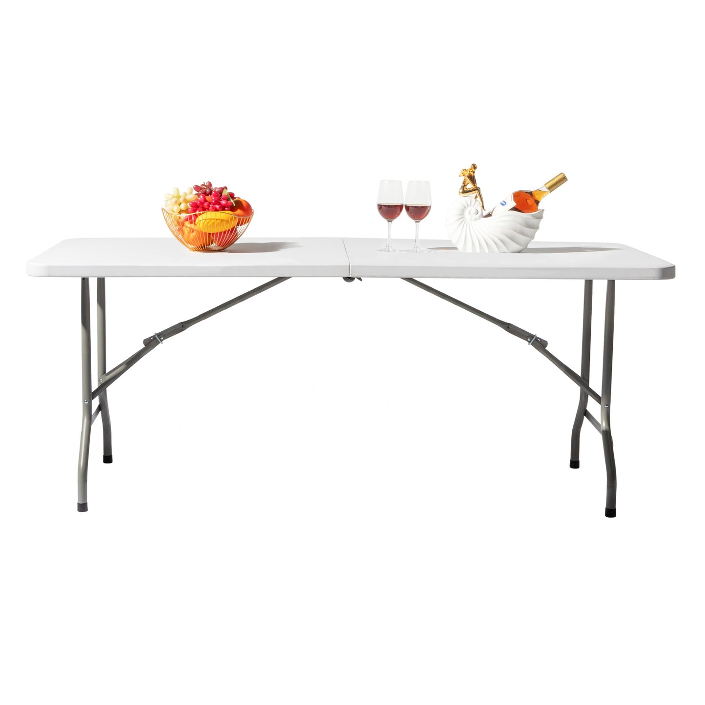 Lightweight Plastic Folding Rectangular Table For Outdoor Lounging