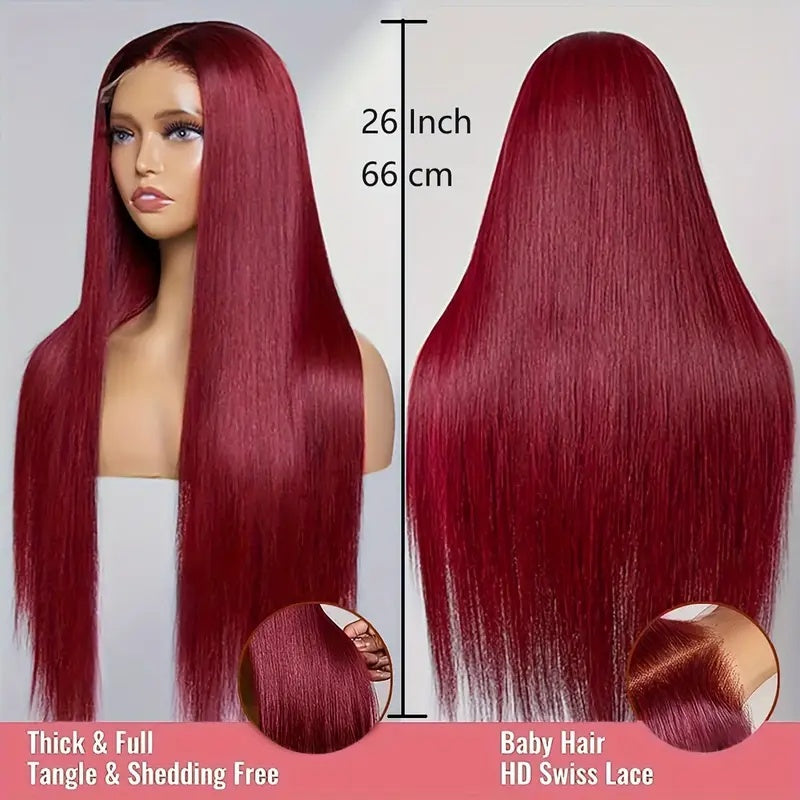 13x3 Artificial Hair Lace, Non-toxic Wig Pre-inserted Baby Hair, 26-inch Non-stick Lace Female Wig, 180 Density