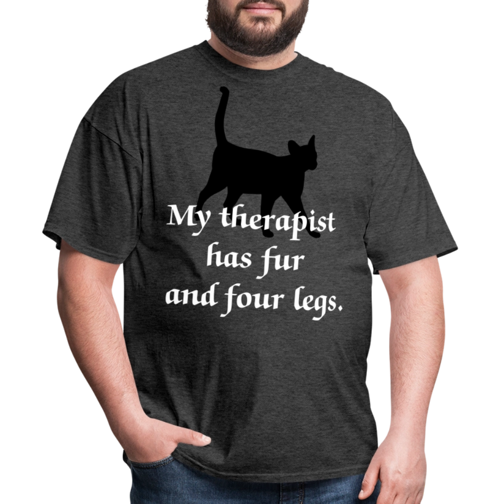 My Therapist Has Four Legs Cat Unisex Classic T-Shirt - heather black