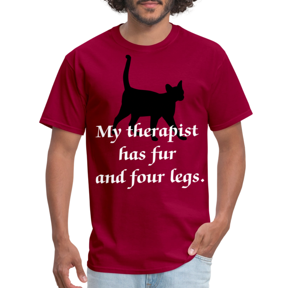 My Therapist Has Four Legs Cat Unisex Classic T-Shirt - dark red