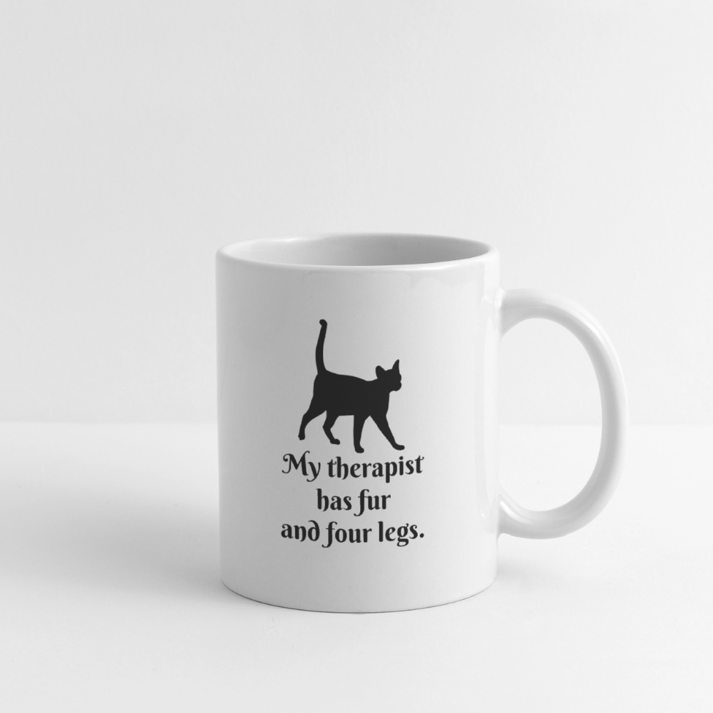 My Therapist Has Fur Cat Coffee/Tea Mug - white