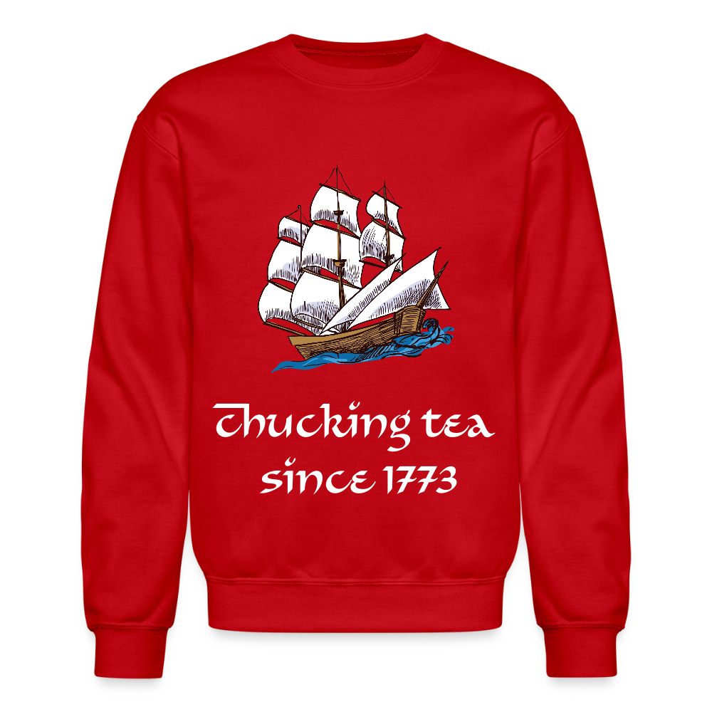 Chucking Tea Crewneck Sweatshirt - red