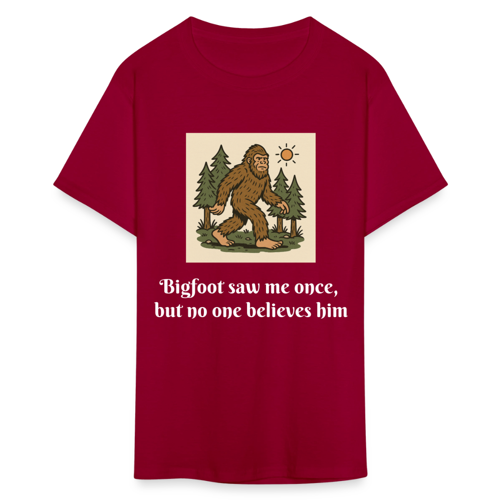Bigfoot Saw Me Unisex Classic T-Shirt - dark red