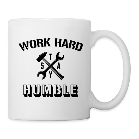 Work Hard Stay Humble Coffee/Tea Mug - white