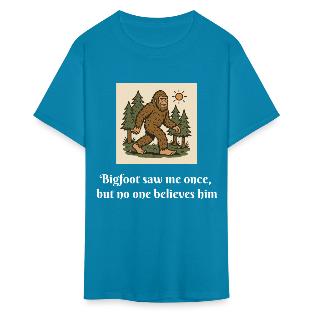 Bigfoot Saw Me Unisex Classic T-Shirt - turquoise