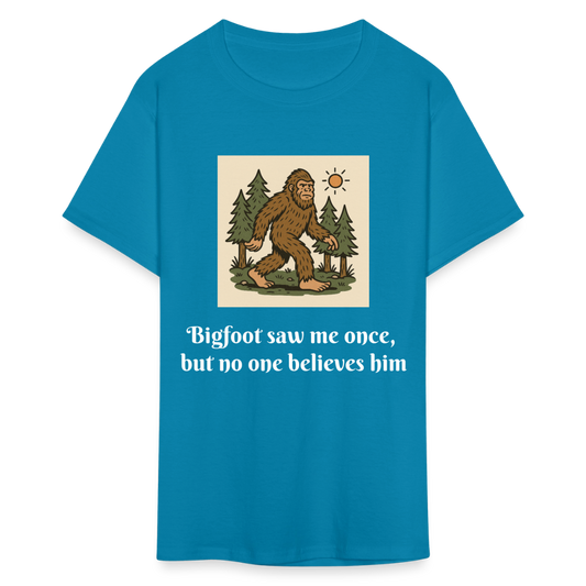 Bigfoot Saw Me Unisex Classic T-Shirt - turquoise