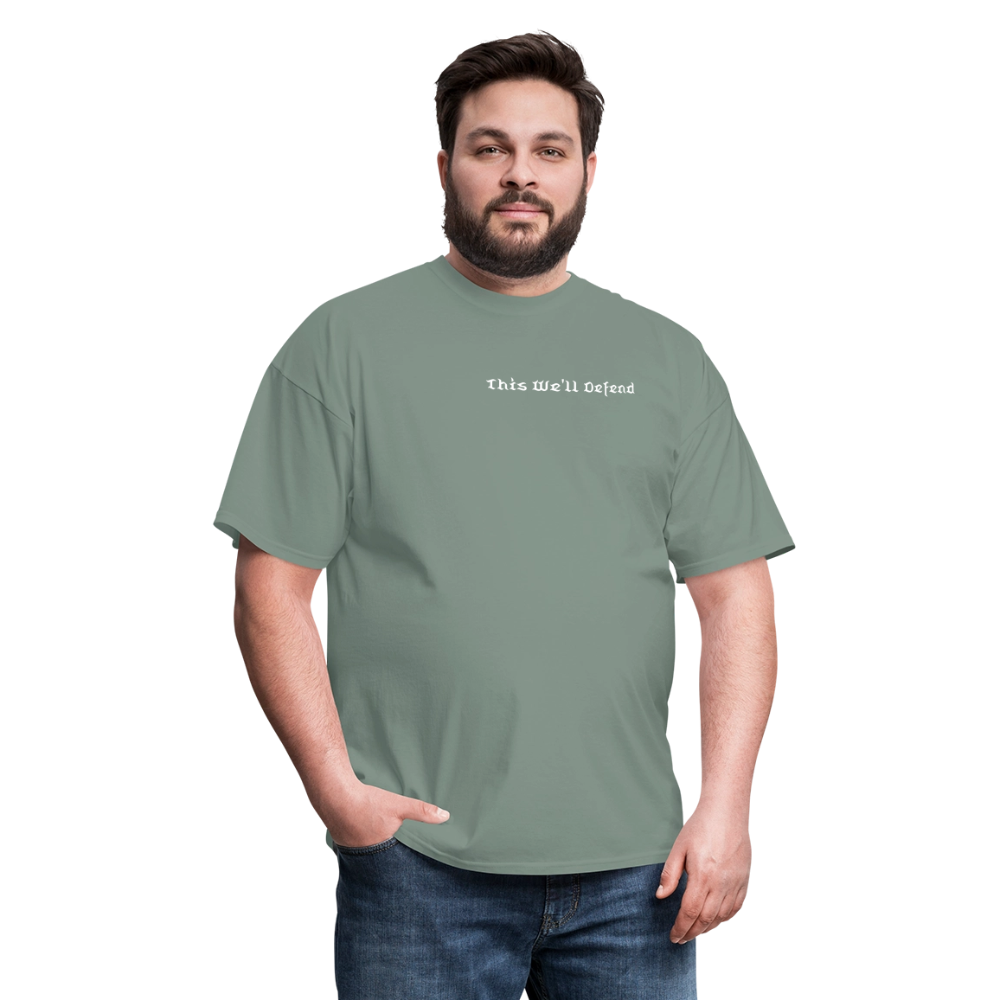 This We'll Defend Army Back Design Unisex Classic T-Shirt - sage