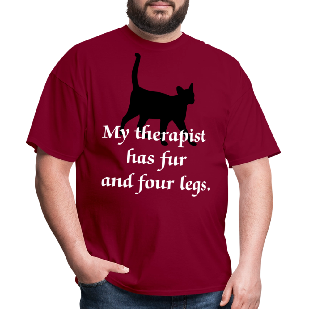 My Therapist Has Four Legs Cat Unisex Classic T-Shirt - burgundy