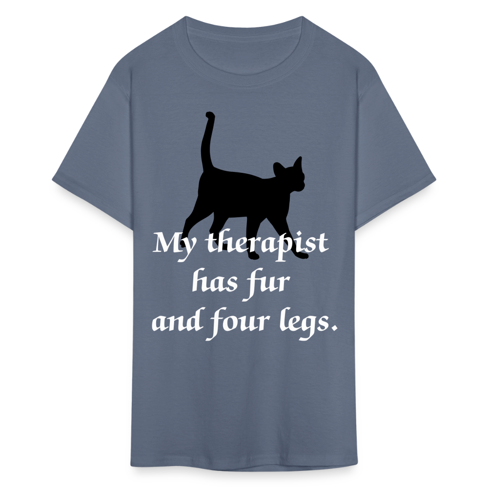 My Therapist Has Four Legs Cat Unisex Classic T-Shirt - denim