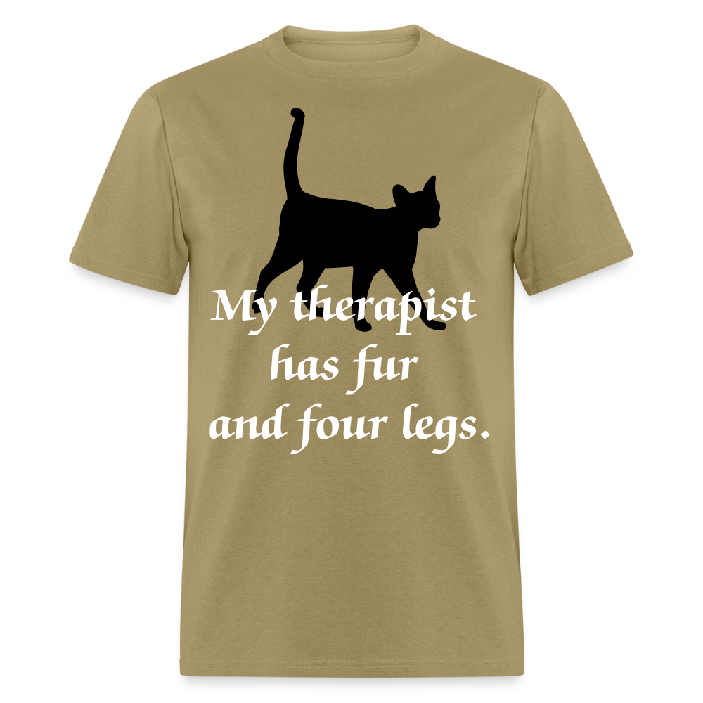My Therapist Has Four Legs Cat Unisex Classic T-Shirt - khaki