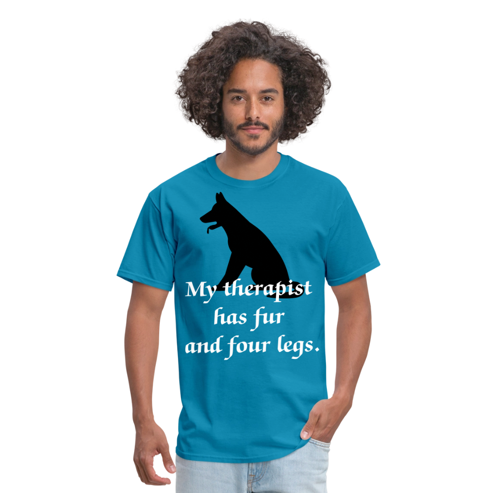 My Therapist Has Fur Dog Unisex Classic T-Shirt - turquoise
