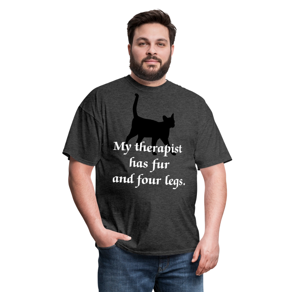My Therapist Has Four Legs Cat Unisex Classic T-Shirt - heather black