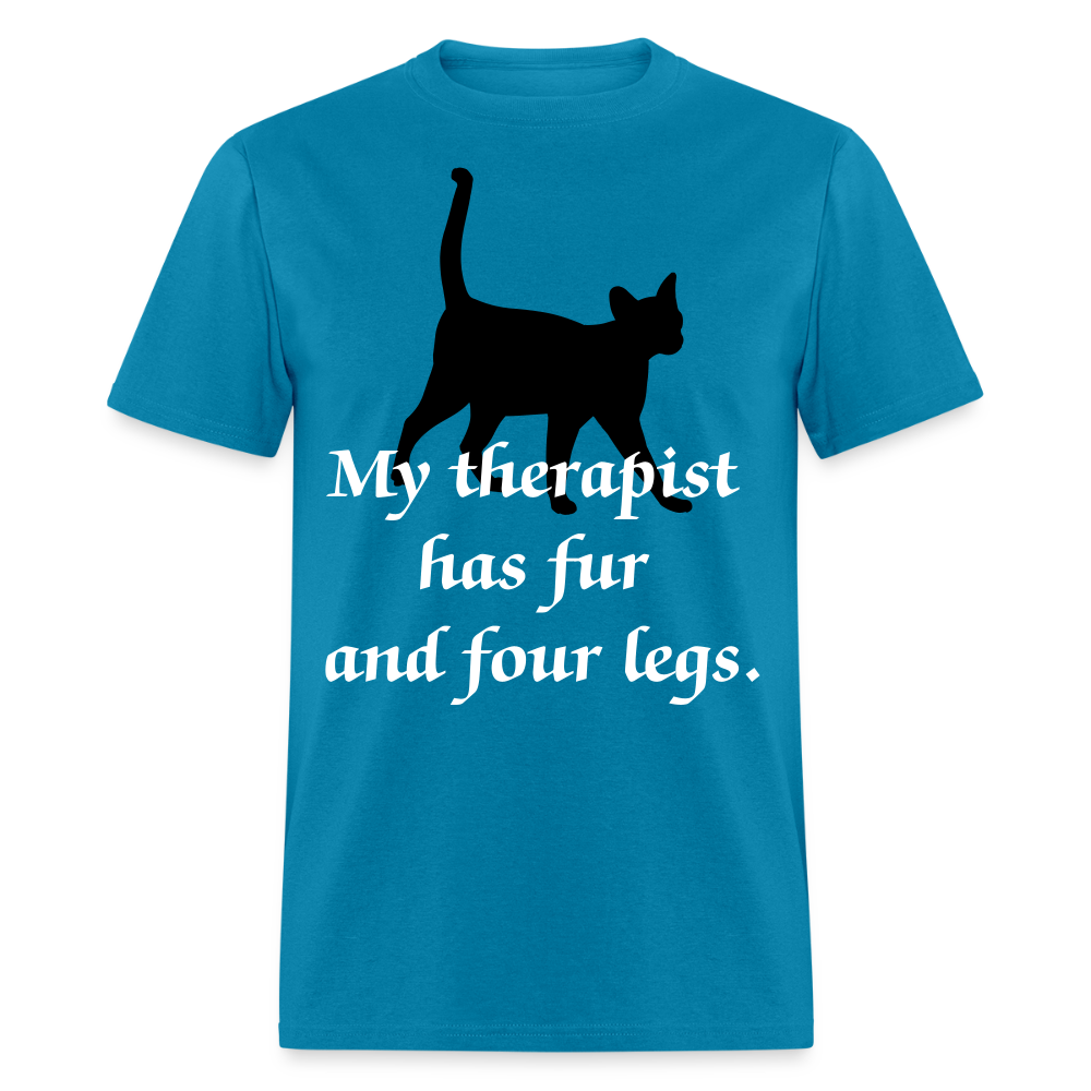 My Therapist Has Four Legs Cat Unisex Classic T-Shirt - turquoise