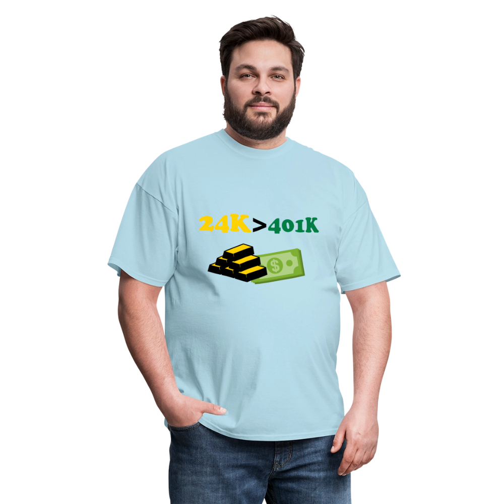 24K is Greater than 401K Unisex Classic T-Shirt - powder blue