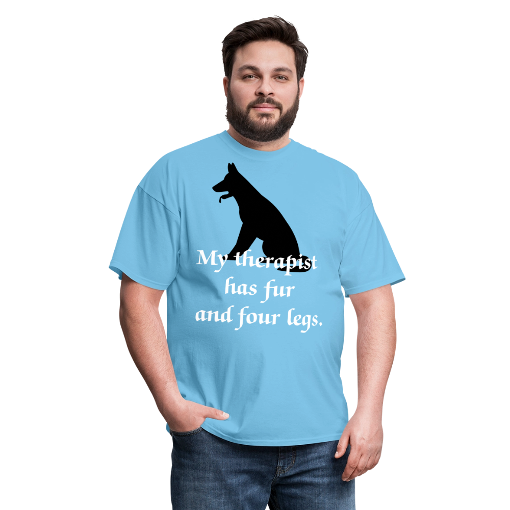 My Therapist Has Fur Dog Unisex Classic T-Shirt - aquatic blue