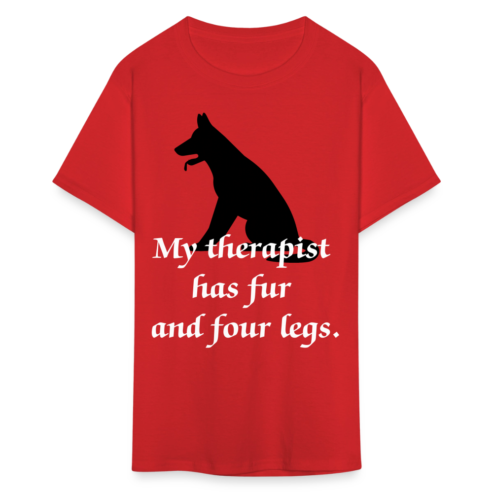 My Therapist Has Fur Dog Unisex Classic T-Shirt - red