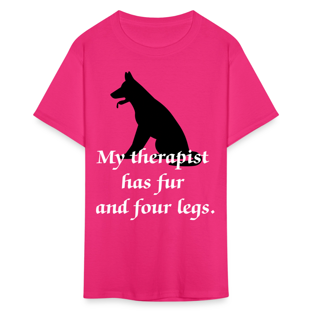 My Therapist Has Fur Dog Unisex Classic T-Shirt - fuchsia