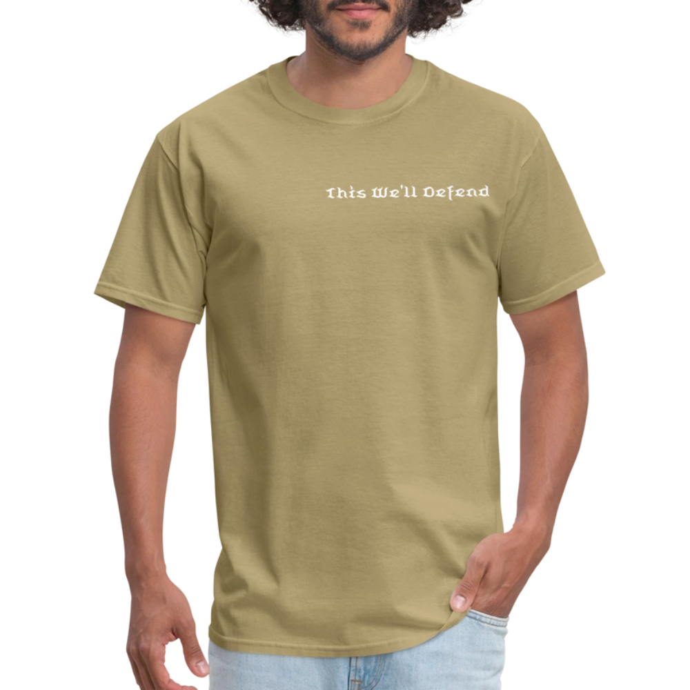 This We'll Defend Army Back Design Unisex Classic T-Shirt - khaki