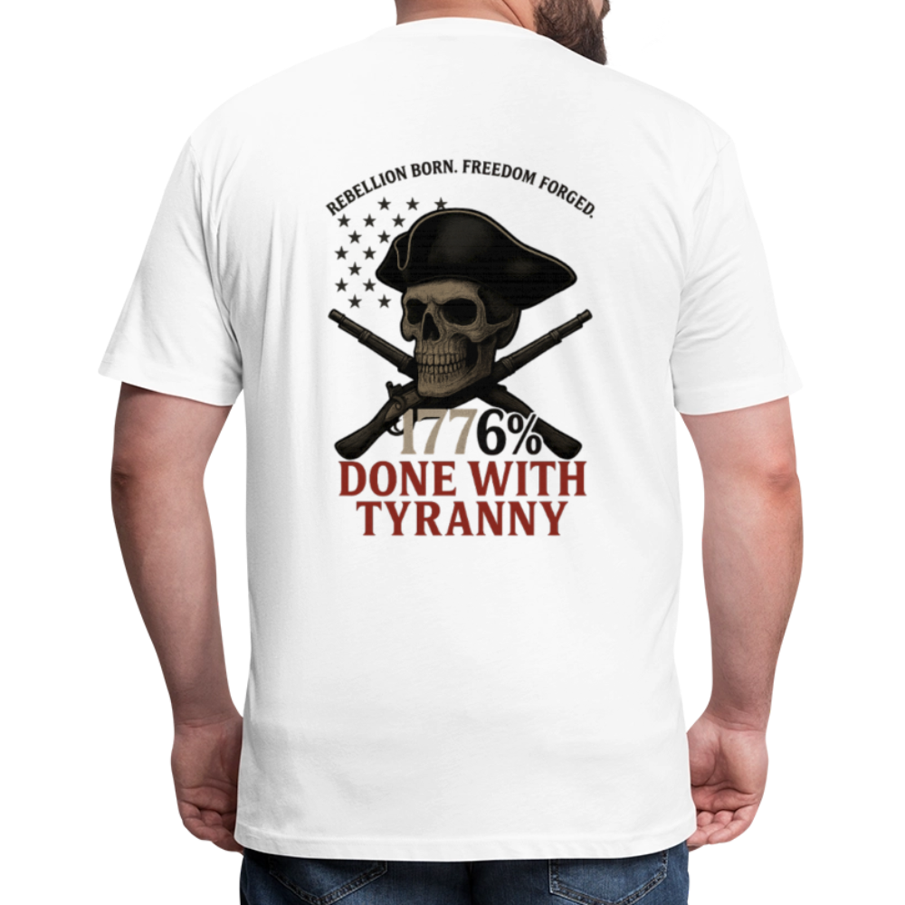 No Chains Just Liberty Fitted Cotton/Poly T-Shirt by Next Level - white