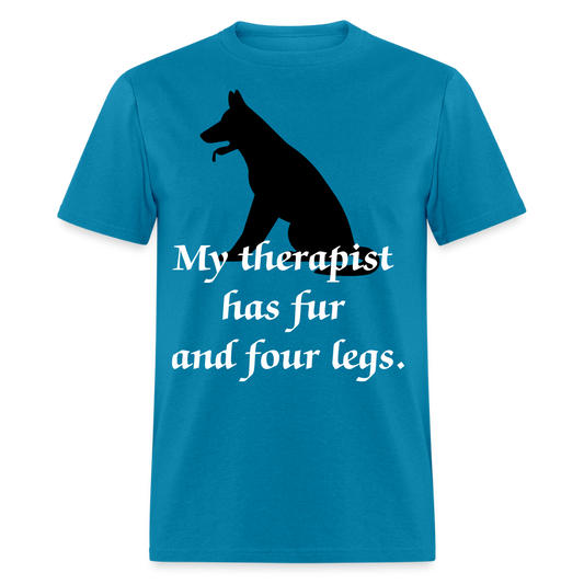 My Therapist Has Fur Dog Unisex Classic T-Shirt - turquoise