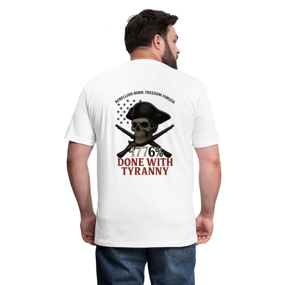 No Chains Just Liberty Fitted Cotton/Poly T-Shirt by Next Level - white