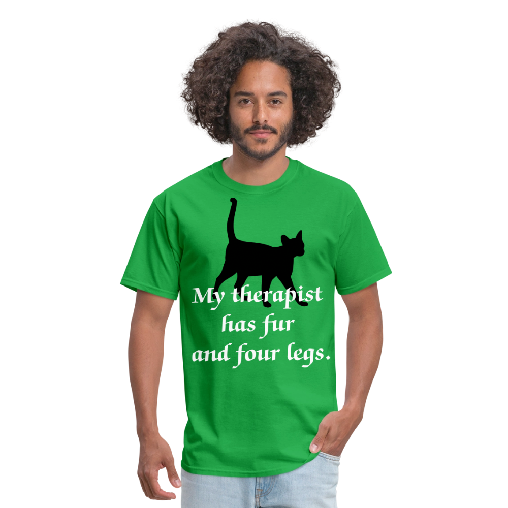 My Therapist Has Four Legs Cat Unisex Classic T-Shirt - bright green