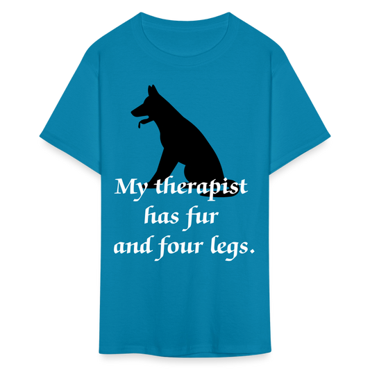 My Therapist Has Fur Dog Unisex Classic T-Shirt - turquoise