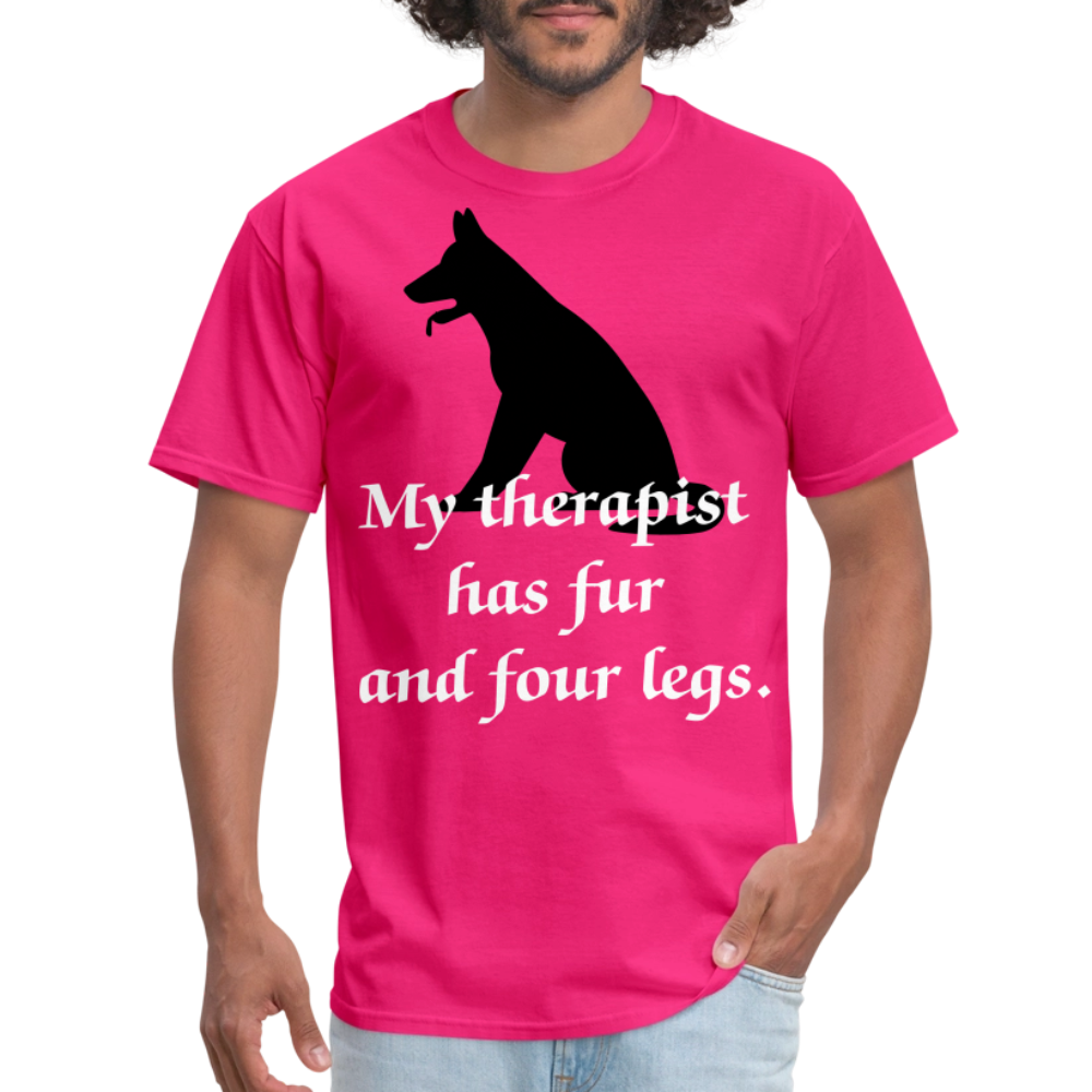 My Therapist Has Fur Dog Unisex Classic T-Shirt - fuchsia