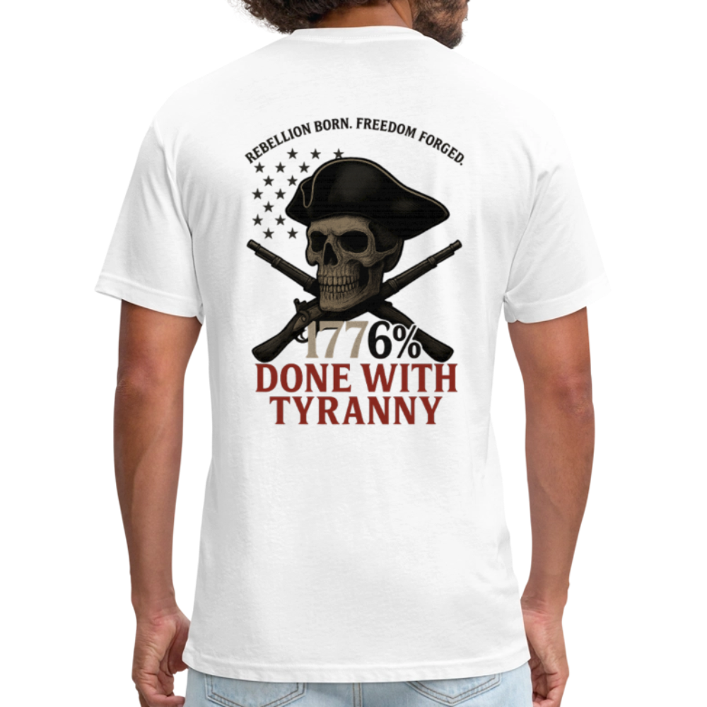 No Chains Just Liberty Fitted Cotton/Poly T-Shirt by Next Level - white