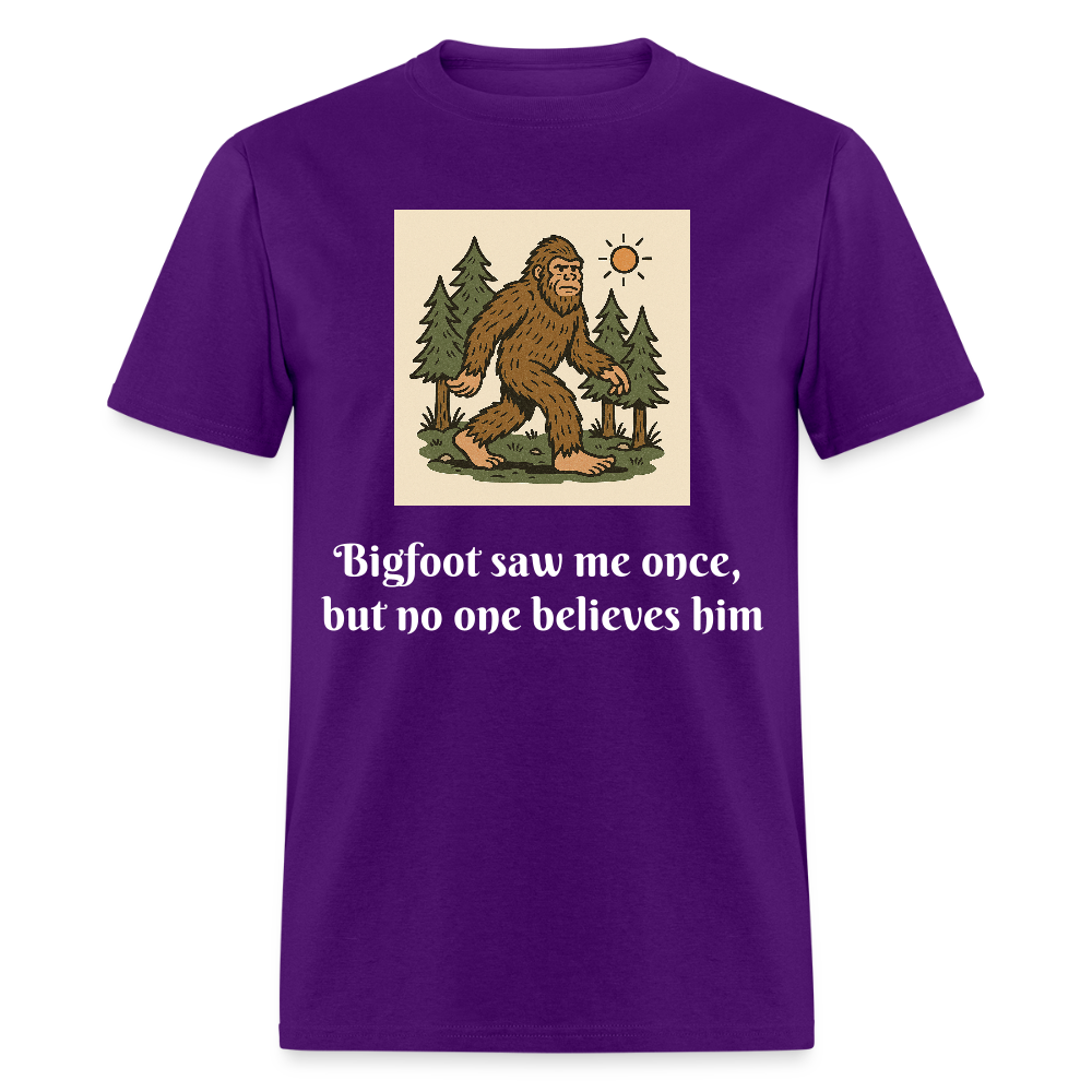 Bigfoot Saw Me Unisex Classic T-Shirt - purple