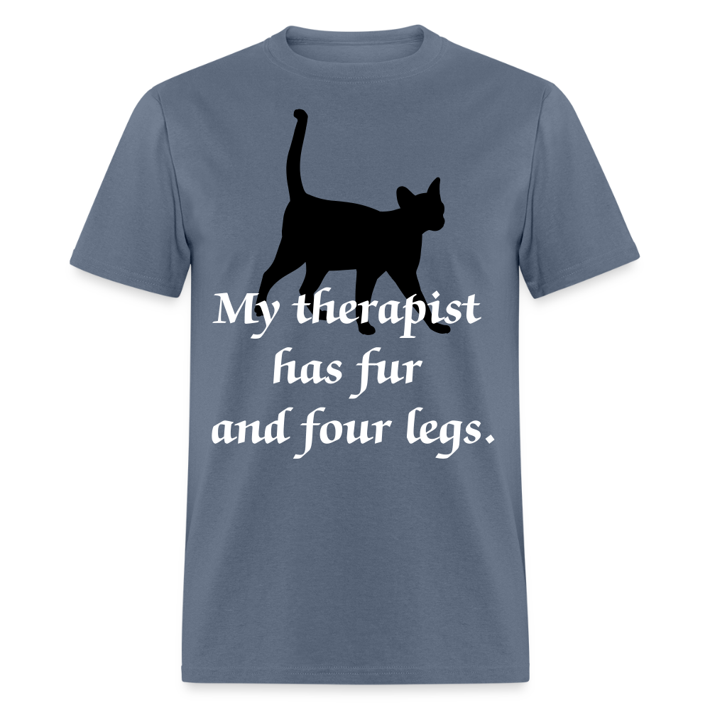 My Therapist Has Four Legs Cat Unisex Classic T-Shirt - denim