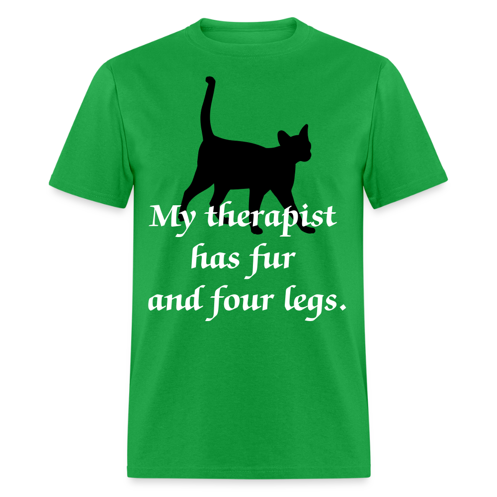 My Therapist Has Four Legs Cat Unisex Classic T-Shirt - bright green