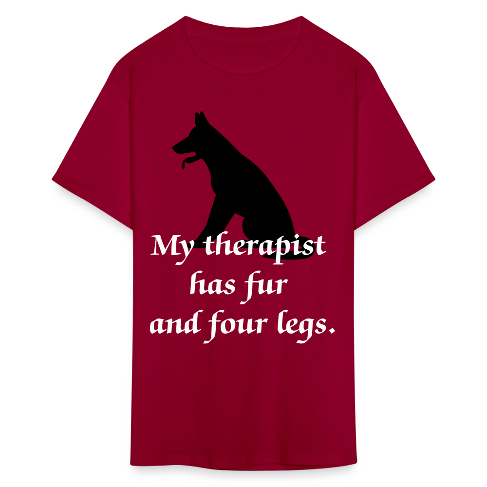 My Therapist Has Fur Dog Unisex Classic T-Shirt - dark red