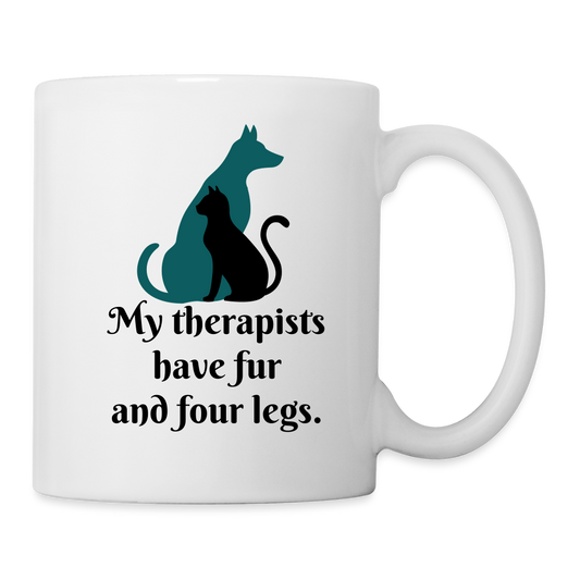 My Therapists Have Fur Coffee/Tea Mug - white