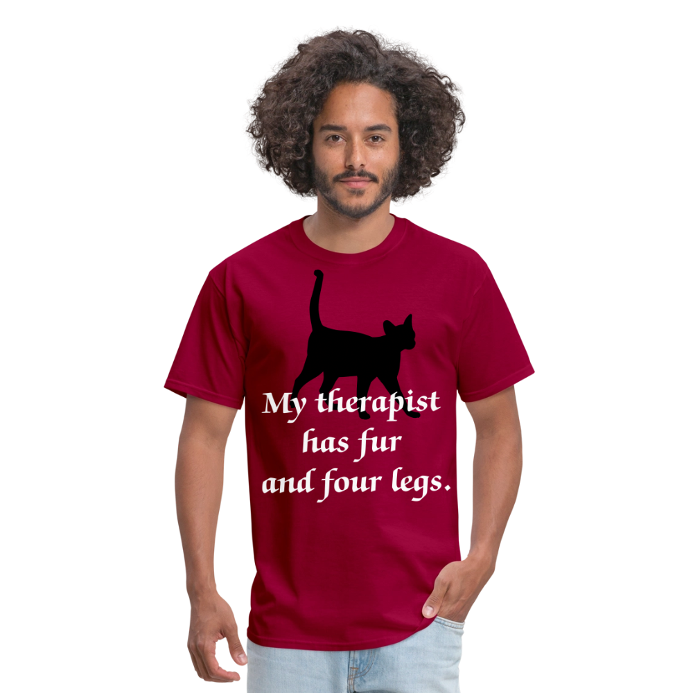 My Therapist Has Four Legs Cat Unisex Classic T-Shirt - dark red
