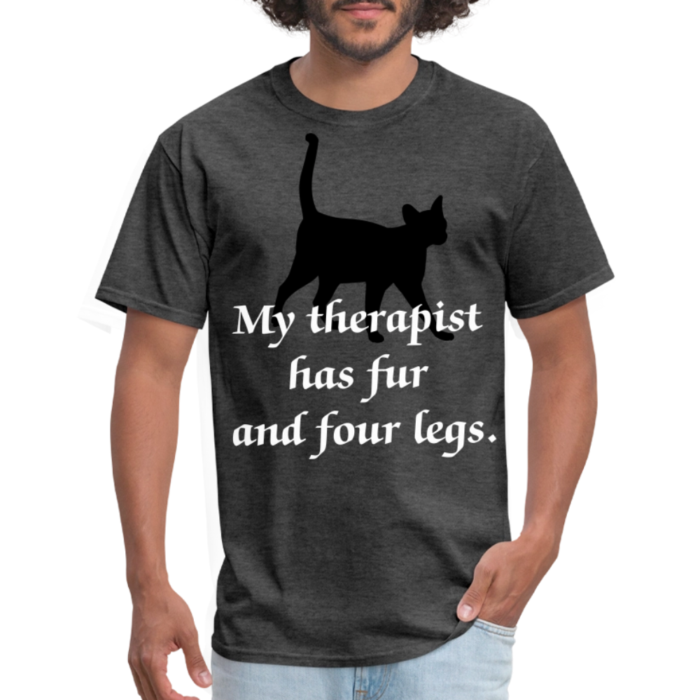 My Therapist Has Four Legs Cat Unisex Classic T-Shirt - heather black